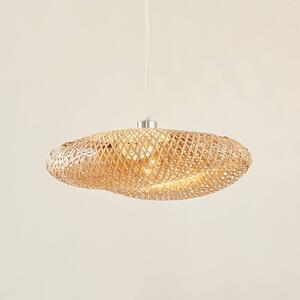 Lampada a sospensione Eleane Lindby, dimmerabile, Legno chiaro, Soggiorno / Sala da pranzo, Legno, Campagna / Rustiche, Lampada a sospensione