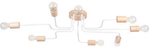 Sollux SL.1667 - Lampadario a plafone TIMBO 8xE27/15W/230V bianco/beige/faggio