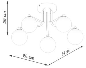 Sollux SL.1660 - Lampadario a sospensione con supporto rigido ASTRAL 5xG9/8W/230V bianco