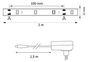 Striscia LED RGB dimmerabile MAGIC 2 m LED/12W/230V + Telecomando