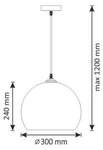 Lampadario a sospensione con filo OTIS 1xE27/20W/230V diametro 30 cm