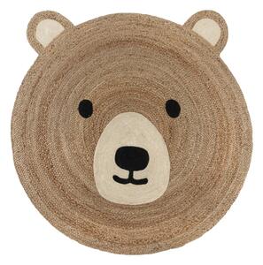 Tappeto per bambini in iuta colore naturale 100x100 cm Bertie Bear - Flair Rugs
