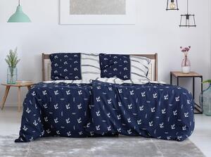 Biancheria da letto in crêpe blu scuro per letto singolo 140x200 cm Exclusive - B.E.S