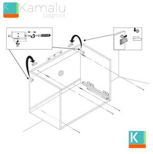 Composizione bagno con mobile a rotelle e mobile sospeso 100 cm | KAM-KK1002 - KAMALU