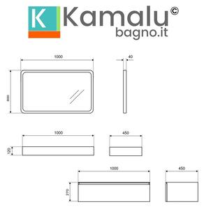 Composizione bagno sospesa mobile e mensolone da 100cm | KAM-KK1001 - KAMALU