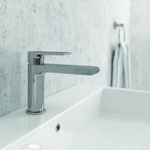 Miscelatore lavabo design minimale con finitura cromata | ELE-180L - KAMALU