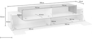 Mobile Porta TV 200 Cm Con 3 Ante A Ribalta Bianco Lucido e Report Corona