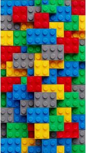 Telo mare con motivo a mattoncini lego colorati, 100 x 180 cm