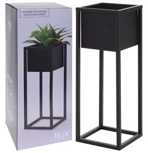 H&S Collection Vaso da Fiori con Supporto in Metallo Nero 60 cm