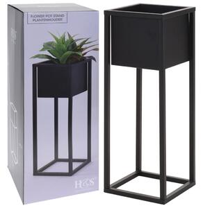 H&S Collection Vaso da Fiori con Supporto in Metallo Nero 60 cm