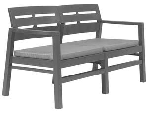 Panchina Giardino 2 Posti con Cuscini 133 cm Plastica Antracite