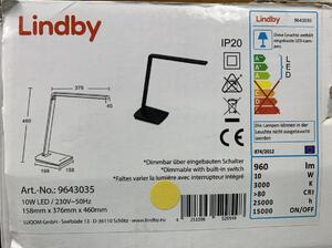 Lindby - Lampada da tavolo a LED dimmerabile KUNO LED/10W/230V + USB