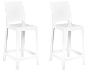 Set di 2 sgabelli da bar plastica bianco sedie da bar sedia alta cucina moderno Beliani