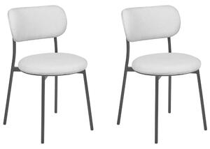 Set di 2 sedie da pranzo Grigio Sedute in poliestere Gambe in metallo senza braccioli per la sala da pranzo Cucina Beliani
