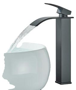 Rubinetto per lavabo, acciaio inossidabile, comando monocomando, nero opaco
