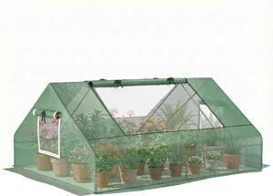Outsunny Serra da Giardino con Porte Avvolgibili e Finestre a rete in Acciaio, con Rivestimento in PE, 180x140x80cm, Verde | Aosom Italy