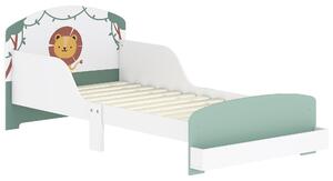 AIYAPLAY Letto per Bambini 3-8 Anni Basso in Legno con Spazio Contenitore e Sponde Laterali, 150x77x60 cm, Verde | Aosom Italy