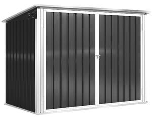 Outsunny Capanno Giardino, Organizer Bidoni Spazzatura Orizzontale, Grigio Scuro | Aosom Italy