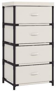 HOMCOM Cassettiera con 4 cassetti in tessuto e struttura in acciaio, beige | Aosom Italy