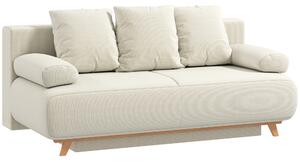 HOMCOM Divano letto con schienale regolabile, vano contenitore e tessuto a coste, beige | Aosom Italy