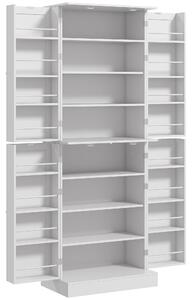 HOMCOM Credenza cucina con 16 portaspezie, ripiani regolabili e 4 ante, 60x35x166 cm, bianco | Aosom Italy