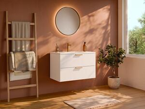 Mobile bagno sospeso con lavabo da incasso Bianco L80 cm – AVORELI