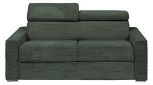 Divano letto 4 posti a ribalta Letto con doghe larghe 160 cm Materasso 22 cm in Velluto a coste Verde - VIZIR