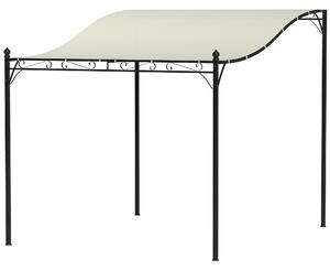 Outsunny Pergola Ricurva con 16 Fori di Drenaggio, in Metallo e Poliestere, 248x298x200/250 cm, Bianco Crema | Aosom Itay