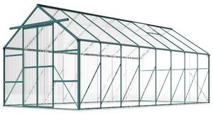 Outsunny Serra da Giardino con Porta scorrevole e Finestre regolabili a 5 livelli, in Metallo e Alluminio, 244x500x216cm, Verde | Aosom Italy
