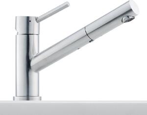 Miscelatore da cucina Franke TAROS bocca estraibile in acciaio inox massiccio