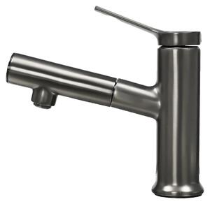 Miscelatore per lavabo, indicatore LED della temperatura, soffione estraibile, colore: bianco