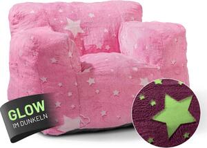 Poltrona LUMALAND "Glow in the Dark" - Misura bambini - Design a stella - Rivestimento morbido e lavabile