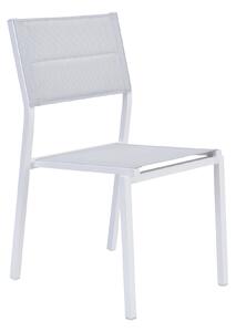 Sedia da giardino senza cuscino Orion NATERIAL in alluminio con seduta in textilene bianco