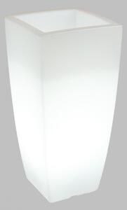 Vaso Illuminabile Quadrato 33x33xH70cm, E27 Colore Bianco