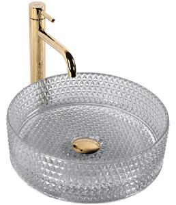 Lavabo da appoggio Rea Cristal Light Grey