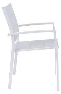 Sedia da giardino senza cuscino Orion NATERIAL con braccioli in alluminio con seduta in textilene bianco
