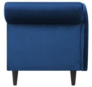 Chaise longue Rivestimento in velluto blu con contenitore a versione destra con imbottitura Beliani