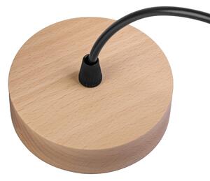 Lampada a sospensione con cavo WOODNEST 1xE27/15W/230V pino/nero fumé