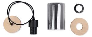 Lampada a sospensione con cavo WOODNEST 1xE27/15W/230V pino/nero fumé