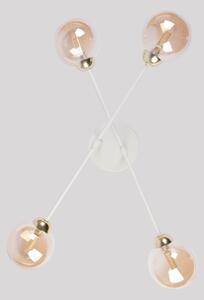 Lampadario a plafone OBSIDIAN 4xG9/10W/230V crema/dorato/beige fumé