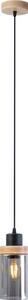 Lampada a sospensione con cavo WOODNEST 1xE27/15W/230V pino/nero fumé