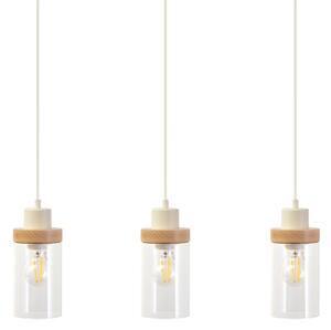 Lampadario a cavo WOODNEST 3xE27/15W/230V pino/crema