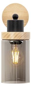 Applique WOODNEST 1xE27/15W/230V pino/nero fumé
