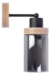 Applique WOODNEST 1xE27/15W/230V pino/nero fumé