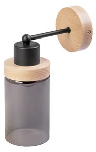 Applique WOODNEST 1xE27/15W/230V pino/nero fumé