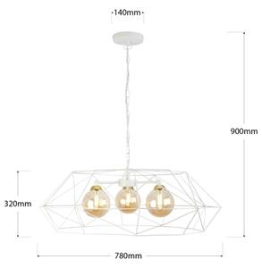 Lampadario a catena DEXA 3xG9/10W/230V crema/oro/beige fumé
