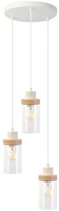 Lampadario sospeso con cavo WOODNEST 3xE27/15W/230V pino/crema