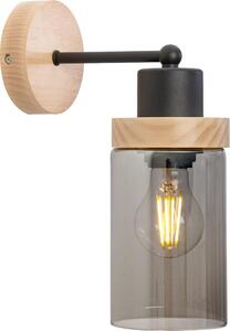 Applique WOODNEST 1xE27/15W/230V pino/nero fumé