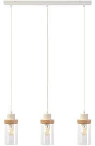 Lampadario a cavo WOODNEST 3xE27/15W/230V pino/crema