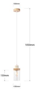 Lampadario a sospensione a cavo WOODNEST 1xE27/15W/230V pino/crema